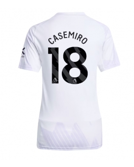 Billige Fotballdrakt Manchester United Casemiro #18 Replika Bortedrakt Dame 2025-26 Kortermet